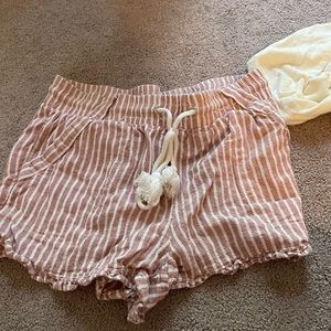 Blue and pink stripe summer shorts small & medium